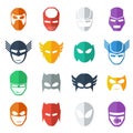Super hero mask icon colorful illustration , flat style