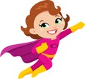 Super Hero Mom Cartoon Character Flying Royalty Free Stock Photo