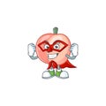 Super hero peach character mascot for cute emoticon