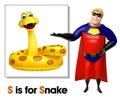 Super hero poinitng Snake Royalty Free Stock Photo