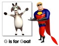 Super hero pointing Goat