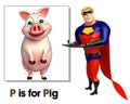 Super hero pointing Pig