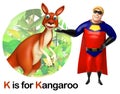 Super hero pointng Kangaroo Royalty Free Stock Photo