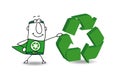 Super Hero with a recyling sign Royalty Free Stock Photo