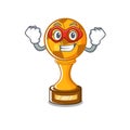 Super hero soccer trophy with the mascot shape Royalty Free Stock Photo