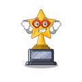 Super hero star trophy with the character shape Royalty Free Stock Photo