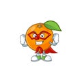 Super hero sweet orange cartoon mascot for juice