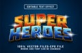 super heroes 3d cartoon style text effect premium vectors Royalty Free Stock Photo