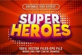 super heroes 3d editable text effect with cartoon style premium vectors Royalty Free Stock Photo