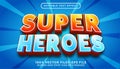 Super Heroes - illustrator editable text effect Premium Vector Royalty Free Stock Photo