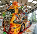 Customised lorry on show and ready for judging at the annual Truck Fest held at the East of England Showground