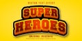 Super heroes text, cartoon style editable text effect Royalty Free Stock Photo