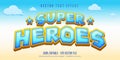 Super heroes text, cartoon style editable text effect Royalty Free Stock Photo
