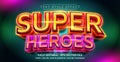 Super Heroes Text Style Effect. Editable Graphic Text Template Royalty Free Stock Photo