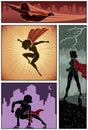 Super Heroine Banners 3 Royalty Free Stock Photo