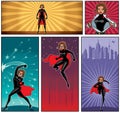 Super Heroine Banners 5 Royalty Free Stock Photo
