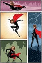 Super Heroine Banners 6 Royalty Free Stock Photo