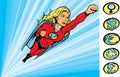 Super heroine flying into action Royalty Free Stock Photo