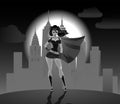 Super Heroine silhouette Royalty Free Stock Photo