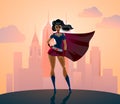 Super Heroine silhouette Royalty Free Stock Photo