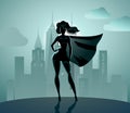 Super Heroine silhouette Royalty Free Stock Photo