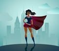 Super Heroine silhouette Royalty Free Stock Photo