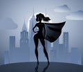 Super Heroine silhouette Royalty Free Stock Photo