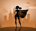 Super Heroine silhouette Royalty Free Stock Photo