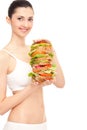 Super huge burger or sandwich Royalty Free Stock Photo