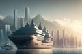 Super huge cruise ship. Generative AI Royalty Free Stock Photo