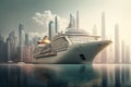 Super huge cruise ship. Generative AI Royalty Free Stock Photo
