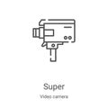 super icon vector from video camera collection. Thin line super outline icon vector illustration. Linear symbol for use on web and