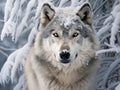 Super image in vertical format of wolves