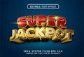 super jackpot 3d text effect with golden style premium vectors Royalty Free Stock Photo