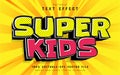 Super kids comic style text effect Royalty Free Stock Photo