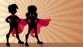 Super Kids Ray Light Silhouette Royalty Free Stock Photo