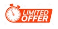 Super limited offer clock time icon. Promo price period last minute offer promotion