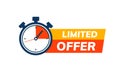 Super limited offer clock time icon. Promo price period last minute offer promotion Royalty Free Stock Photo