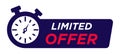 Super limited offer clock time icon. Royalty Free Stock Photo