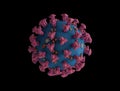 COVID-19 Lambda virus cells in black background Royalty Free Stock Photo