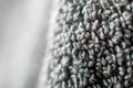 Super macro grey fabric texture - towel surface - shallow focus