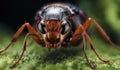 Super macro portrait of an ant. Incredible detail of the ant photo. Royalty Free Stock Photo