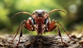 Super macro portrait of an ant. Incredible detail of the ant photo. gen ai Royalty Free Stock Photo