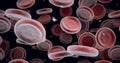 Super macro scene with blood red corpuscles Royalty Free Stock Photo