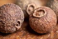 Macro shot of allspice dry pepper in detail very close. Royalty Free Stock Photo