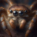 Super macro of a spider\'s eyes,AI Generated Royalty Free Stock Photo