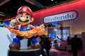 Super Mario giant statue and Nintendo logo