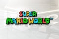 Super mario world on glossy office wall realistic texture