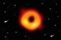 Super massive black hole in deep space with distant stars