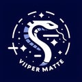 Super-minimalistic flat design logo for ViperMate, a powerful chess engine